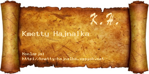 Kmetty Hajnalka névjegykártya