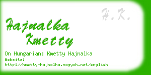 hajnalka kmetty business card